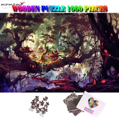 MOMEMO Castles In The Deep Woods Customized Adults Jigsaw Puzzle 1000 Pieces Wooden Puzzles Beautiful Landscape Puzzle Kids Toys