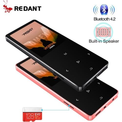REDANT Bluetooth MP3 Player with Speaker 1.8 Screen touch keys hifi fm radio mini sport MP 3 music player portable metal walkman