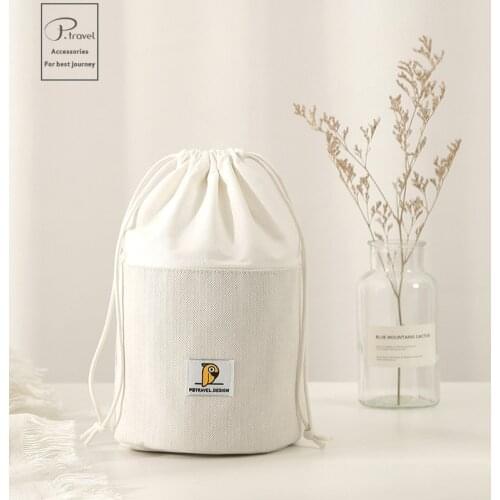 New product cotton canvas cosmetic bag multifunctional desktop stationery storage bag home travel storage bag