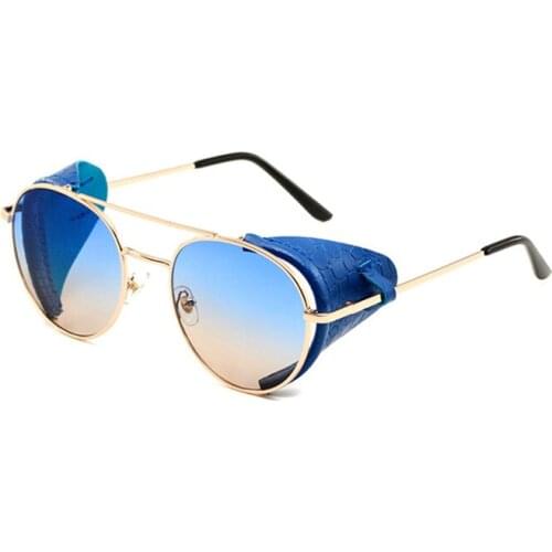 Steam Punk Sunglasses Women Men Vintage Square Sunglasses-woman Retro Steampunk Sun Glasses for Female Brand Designer Blue Uv400