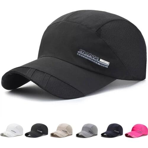 Unisex Women men Adjustable Snapback Hats Summer Baseball Cap Quick Drying Visor Sun Hat Outdoor Sport Running Mesh Caps