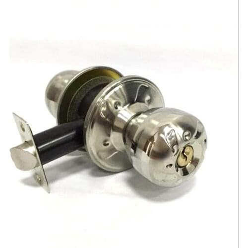 Spherical Door Handle Cam Knob Room Entry Security Lock with Keys Stainless Steel Interior Door Lock