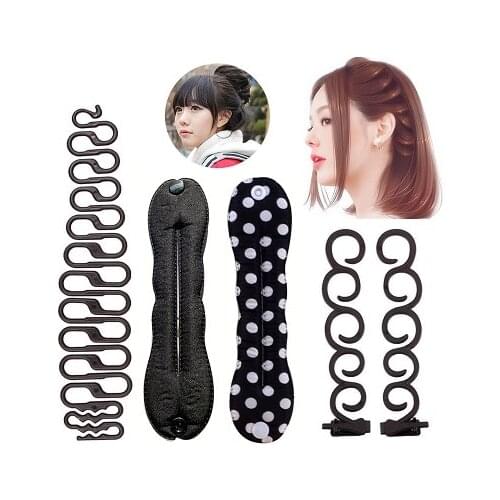 Hair Hairpin for Women Female Magic Black Twist Styling Braiding Tools Donut Bun Maker Braider Ornament Girls Hair Accessories