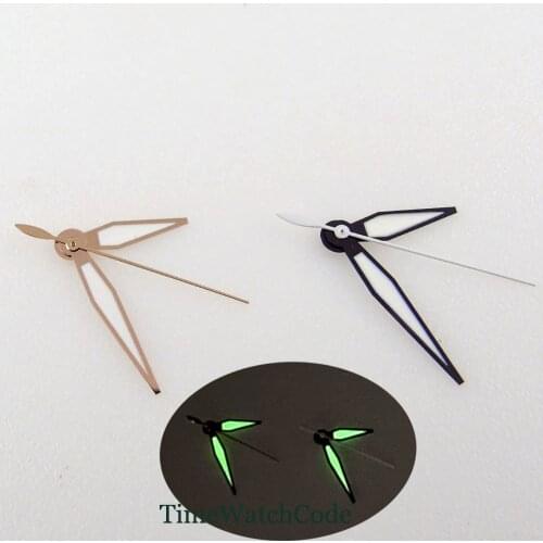 Watch Hands Parts Fit For NH35A NH36A 7s26 4r35 7002 Automatic Movement Green Lume Black Or Rose Golden