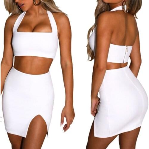 Womens Fashion Solid Color Vest Sexy Halter Boat Neck Exposed Navel Zipper Slim Fit Camisole Summer 2021