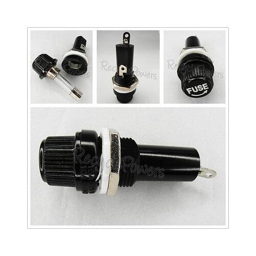 10 x Fuse Holder Chassis/Panel Mount for Glass Tube Fuses 6 x 30mm case 15A 10A