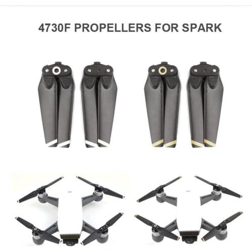Sunnylife 1pair 2pairs Quick release Folding 4730F Replacement Propellers White/Golden Stripe Blade for DJI SPARK Drone CW CCW