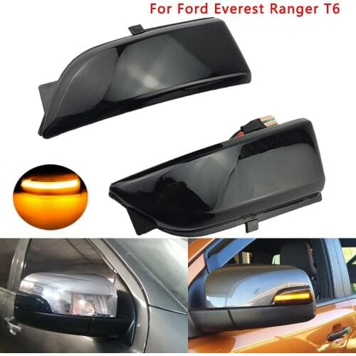 2pcs For Ford Ranger T6 2012-2019 Raptor Wildtrak LED Dynamic Turn Signal Blinker Sequential Side Mirror Indicator Light