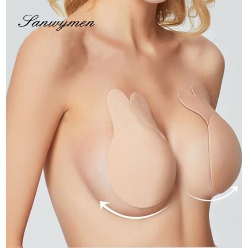 2020 NEW Large Size Strapless Bra Adhesive Sticky Push Up Bras For Women Rabbit Brassiere Lingerie Invisible Bra Women
