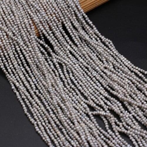 2021New Natural Freshwater Pearl Gray Small Flat Bead Making DIY Necklace Bracelet Anklet Jewelry Mother-of-Pearl 2.5-3mm Gift