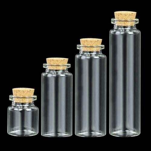 5pcs Christmas Wish Bottles Small Empty Clear Glass Bottles DIY Vials For Holiday Wedding Home Decoration Gifts