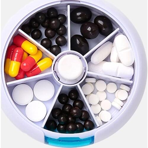 7 Compartment Pill Storage Box Travel Medicine Rotation Holder Organizer Outdoor Candy Container Case Boxes Cajas Organizadoras