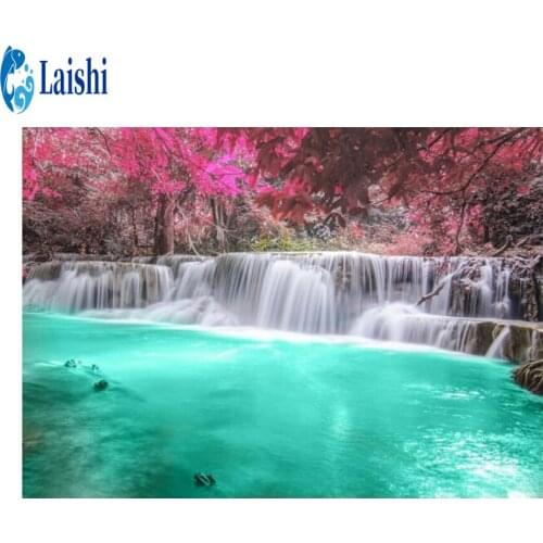 5D diy full round diamond painting Waterfall tree cross stitch kits diamond embroidery mosaic pattern picture home decor gift