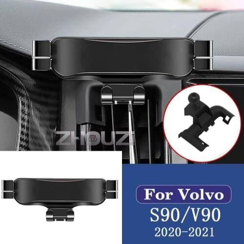 Car Mobile Phone Holder Special Gravity Air Vent Mounts Stand GPS Navigation Bracket For Volvo S90 V90 2020 2021 Car Accessories