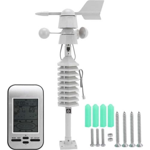 Digital clock digital LCD Digital Wireless Weather Clock with Dual‑Mount Wind Sensor Thermohygrometer Temperature Humidity