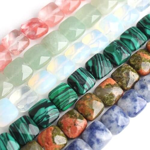 Natural Stone Beads Square Faceted Gemstone Cherry Quartz Opal For Jewelry Making Bracelet Necklace Diy Size 8*8mm 7.5 inches