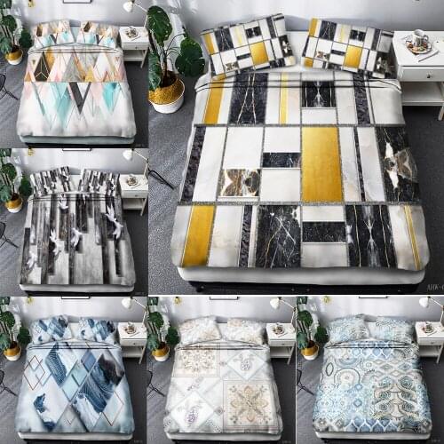 Geometric Pattern Household Can Customize Three Sets Of 3D Digital Printing Four Sets Of Foreign Trade Bedding Duvet Cover