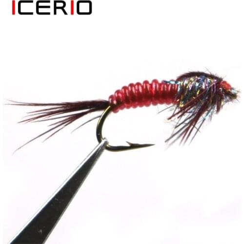 ICERIO 8PCS Pheasant Tail Nymph Tying Hook Trout Fly Fishing Lures