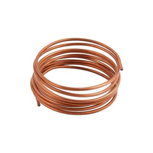 3.0mm Dia 2.1M 6.9Ft Length Copper Tone Refrigerator Refrigeration Tubing Coil