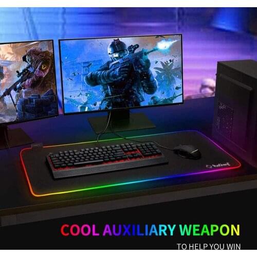 RGB Gaming Mouse Mat Pad and Wrist Support,Water-Resistant and Non-Slip RGB Large Mouse Pad for Gamers,PC,Laptop,Desk (80X30cm)