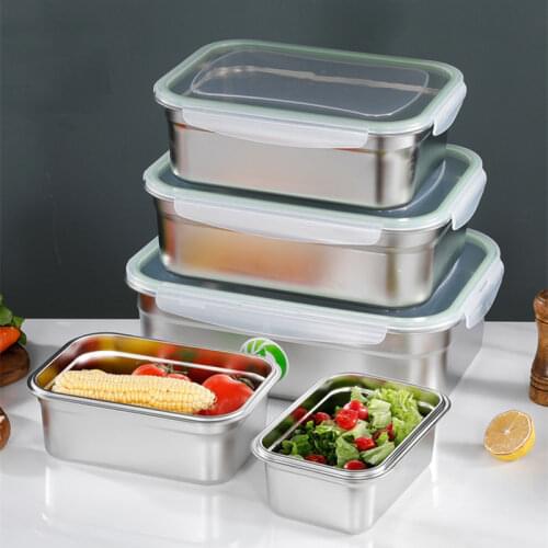 Stainless Steel Bento Lunch Box Large-Capacity Student Tableware Case Leak-Proof Food Storage Containers 350ml /550ml /850ml