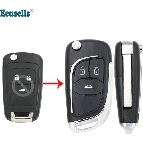 3 Button Modified Flip Folding Key Shell case fob for Chevrolet Aveo Cruze Orlando Trax Uncut HU100 Blade