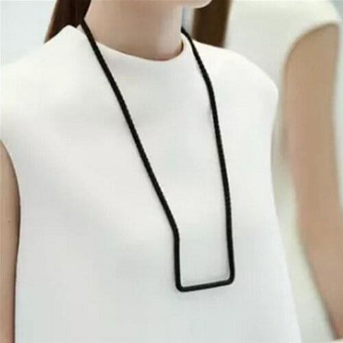Fashion Simple Geometric Labyrinth U-Shaped Sweater Chain Necklaces for Woman Girl Charm Jewelry Gift