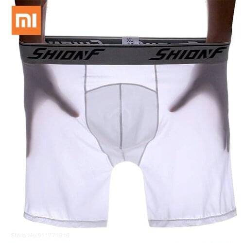 3pcs Xiaomi Long Men Underwear Mens Boxer Shorts Mens Ice Silk Boxers Underpants Thin Breathable Sports Anti Friction Panties