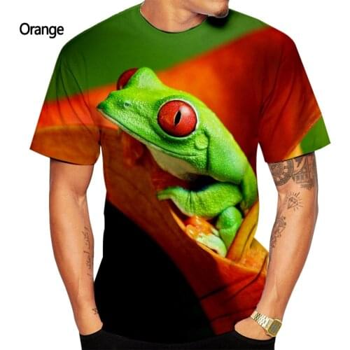 New fashion animal tree frog 3d printing T-shirt men and women casual short-sleeved printing T-shirt