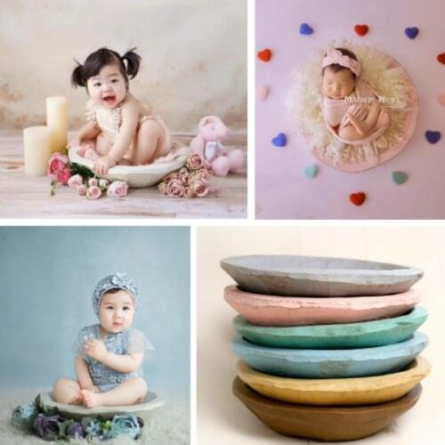 Newborn Photography Props Wooden Posing Container Baby Photo Props Infantil Photo Shoot Accessories Baby Colorful Wood Basin