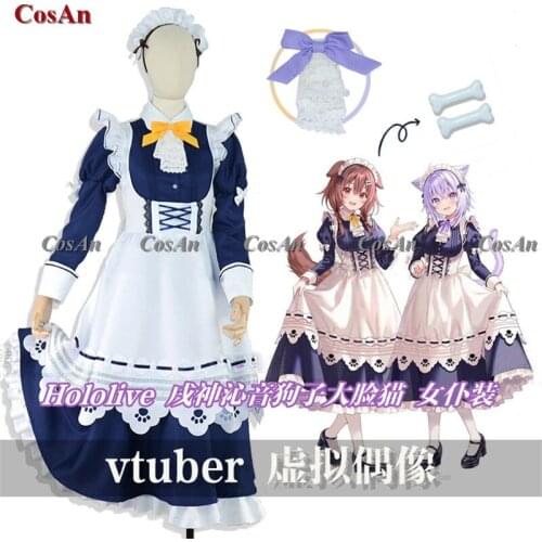 New Anime Vtuber Hololive Inugami Korone Cosplay Costume Big-Faced Cat Cute Maid Outfit Unisex Activity Party Role Play Clothing