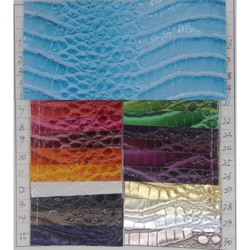 Wholesale bright surface crocodile leather quality synthetic semi PU leather fabric