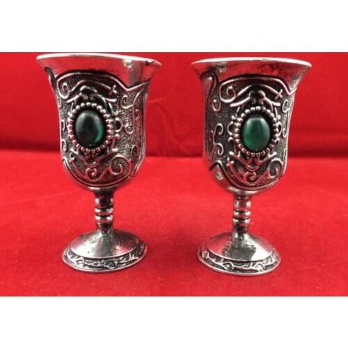 A Pair (2pc)of Collection Tibetan Buddhism Antique collection the pair Wine Glass