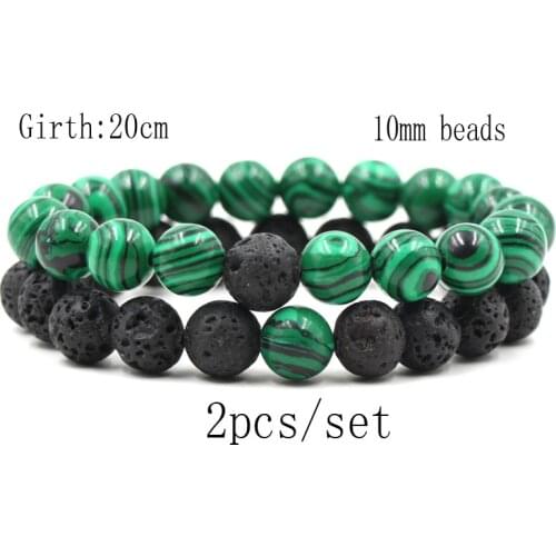 Hot 2pcs/set 5 Style Couples Distance Bracelets 8mm for Men&Women Friend Holiday Gifts Charm Strand Cassic Jewelry fashion 2021