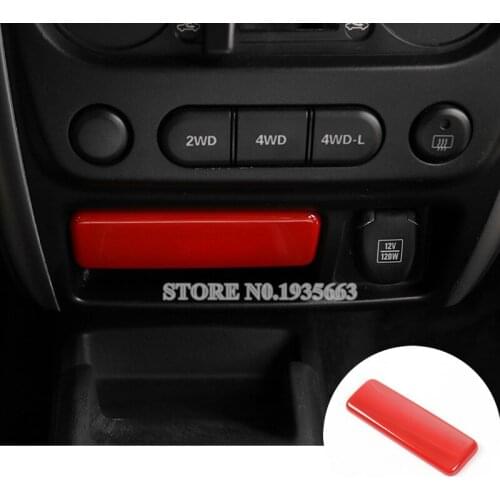 Interior Centre Console Ashtray Frame Cover For Suzuki Jimny 2007-2017 1pcs Silver/Red Car Accessories Interior Car Decor