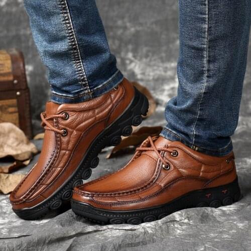 Big Size 36-48 Mens Shoes British 100% Genuine Leather Business Casual Shoes for Men Comfortable Walking Shoe Male Flats 2021