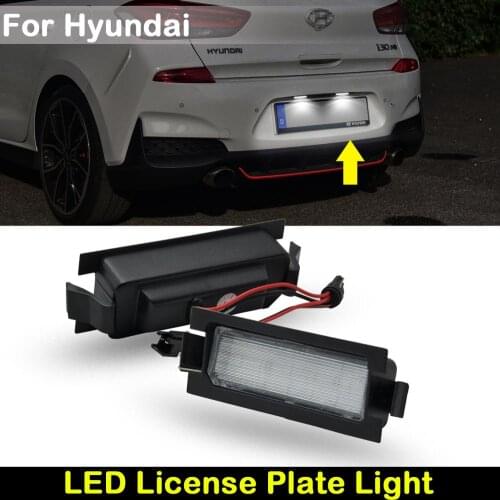 For Hyundai i30 Accent Elantra GT Hatchback Car Rear white LED license plate light number plate lamp