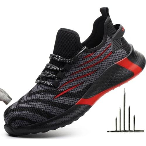 Puncture-Proof Safety Shoes For Men Lightweight And Breathable Indestructible Work Sneakers Boots Large Size 35-48
