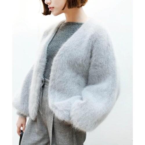 Pure mink cashmere cardigan sweater women genuine mink cashmere coat open stitch free shipping S1909
