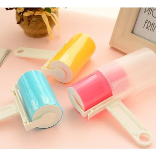 1PC Portable Washable Dust Filter Drum Roll Sticky Hair Removal Device with Cover Cleaner Cleaning Brush Lint Rollers Brushes