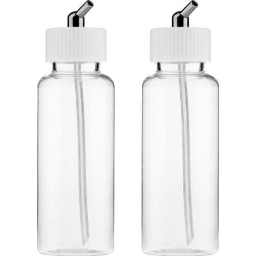 22ml 2Piece Airbrush Bottles Jars Adapter 2 Kinds Of Action Siphon Feed Cup Transparent