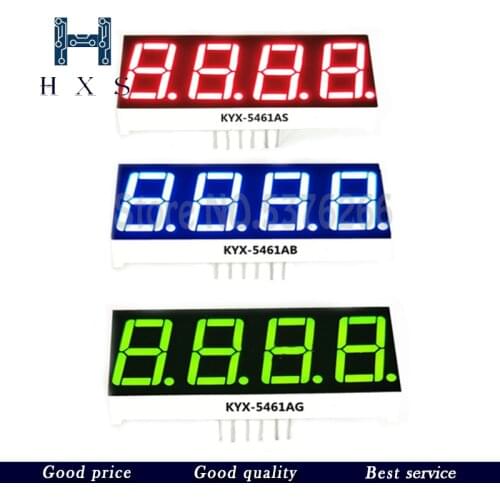 2PCS Bright LED 4 Digit common cathode 0.4/0.56 inches four highlighted Blue Red Green White 4 Digit anode Digital Tube