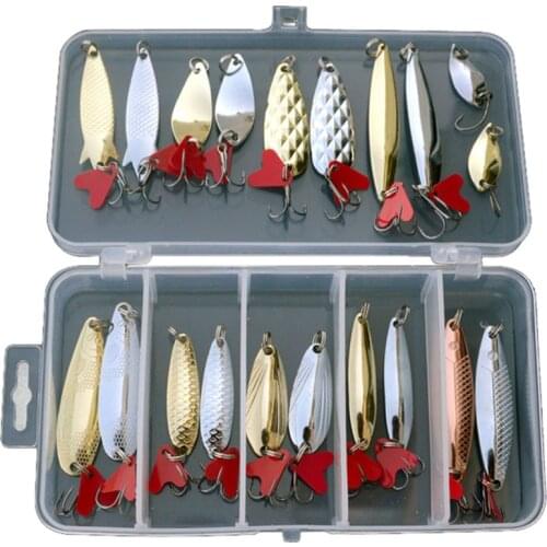 20pcs Metal Fishing Lures Bass Spoon Crank Bait Saltwater Tackle Hooks Fishing Tackle Gear Hard Bait Fishing accessories 6