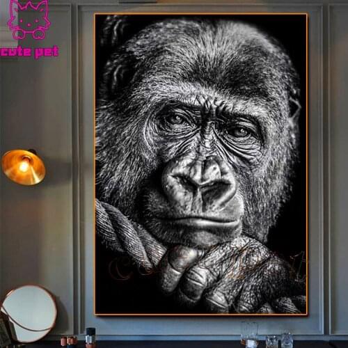 2020 round Diamond Painting Animal orangutan Full square Rhinestone of Picture Diamond mosaic Apes gift decoration salon artwork