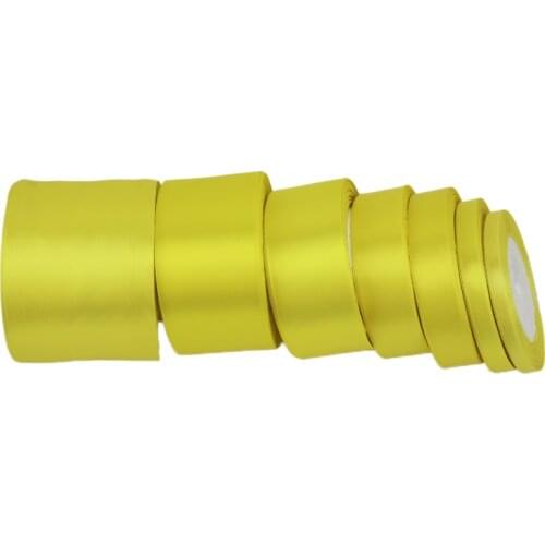 25 yards/roll) Yellow Single Face Satin Ribbon Wholesale Gift Wrapping Christmas ribbons