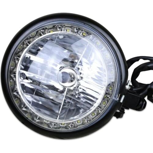 5.75 Inch Retro Motorcycle Modified LED Day Trip Front Illuminated Headlights