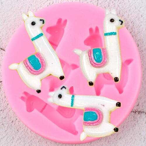 Alpaca llama Silicone Mold Animals Sheep Cupcake Topper Fondant Cake Decorating Tools Jewelry Resin Clay Candy Chocolate Moulds