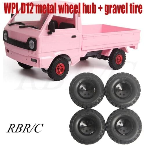 WPL D-12 D12 RC car spare parts modified upgraded metal wheel hub + gravel tire