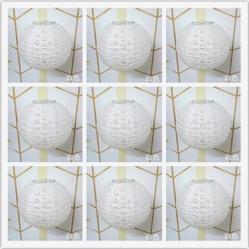White Hollow Out Lantern Chinese Paper Lantern Round Ball Luminaria Paper Lanterns for Wedding Grand Event Party Decor 1 Piece