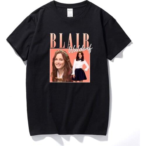 Blair Waldorf Gossip Girl Rapper T Shirt Men Vintage 90s Men Woman Tshirts Top Cotton Short Sleeve T-shirt Men Clothing EU Size